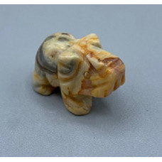 Elephant Classic 1 Inch Figurine - Crazy Lace Agate