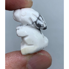 Rabbit (Hands Up) 1 Inch Figurine - Howlite White