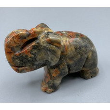 Elephant Classic 2.25 Inch Figurine - Crazy Lace Agate