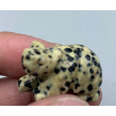 Bear Walking 1 Inch Figurine - Dalmatian Dacite