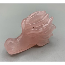 Dragon Head 2.25 Inch Figurine - Rose Quartz