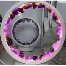 LED Display Light w Amethyst Rough Stones as decoration - USB Adapter and on/off Control unit