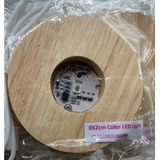 LED Display (Wood Base 8 cm x 2 cm H) with USB Adapter - 10 pcs pack - Multi Color Light (changing color automatically)