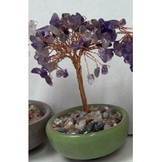 Money Tree  (about 4.5 inch in height) - Amethyst Tree w cup base