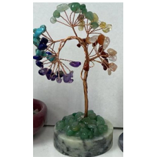 Money Tree  (about 4.5 inch in height) - Chakra Tree w Slab Stone base