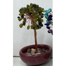 Money Tree  (about 4.5 inch in height) - Peridot Tree w Cup base