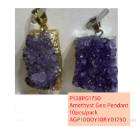 GPK - Amethyst Geo Pendant - 10 pcs pack