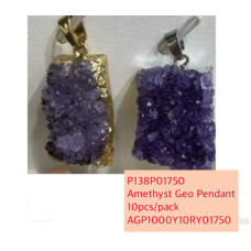 GPK - Amethyst Geo Pendant - 10 pcs pack