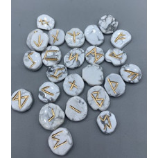 Runes - Howlite White 25 pc set