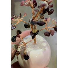 Money Tree (about 4.5 inch in height) - Tourmaline Tree w White pod like base