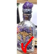 Magic Bottle - 2.5 x 2.5 inch x 8.5 inch Height - Style 4 with Amethyst top