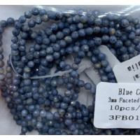 3 mm Faceted Gemstone Stretch Bracelet - 10 pcs pack - Blue Coral