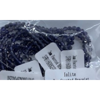 3 mm Faceted Gemstone Stretch Bracelet - 10 pcs pack - Iolite