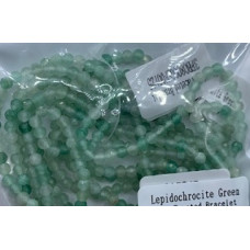 3 mm Faceted Gemstone Stretch Bracelet - 10 pcs pack - Lepidochrocite Green