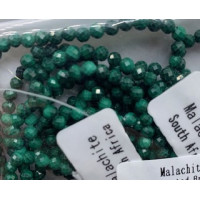 3 mm Faceted Gemstone Stretch Bracelet - 10 pcs pack - Malachite