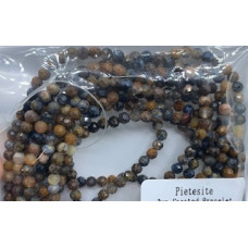 3 mm Faceted Gemstone Stretch Bracelet - 10 pcs pack - Pietersite