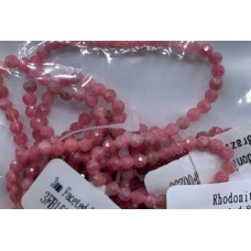 3 mm Faceted Gemstone Stretch Bracelet - 10 pcs pack - Rhodonite