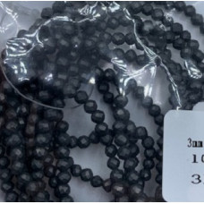 3 mm Faceted Gemstone Stretch Bracelet - 10 pcs pack - Shungite