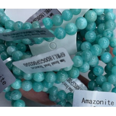 6 mm Gemstone Round Bead Bracelet - 10 pcs Pack - Amazonite