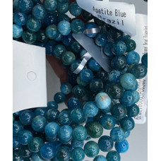 6 mm Gemstone Round Bead Bracelet - 10 pcs Pack - Apatite Blue