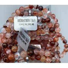 6 mm Gemstone Round Bead Bracelet - 10 pcs Pack - Hematoid (Fire Quartz)