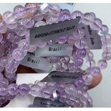 6 mm Gemstone Round Bead Bracelet - 10 pcs pack - Lavender Jade