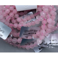 6 mm Gemstone Round Faceted Bracelet - 10 pcs pack - Rose Quartz