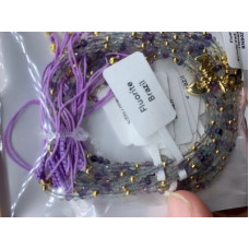 2-2.5 mm Faceted stone beads with Gold Color Round and Heart Charms - Drawstring bracelet - 10 pcs pack - Fluorite