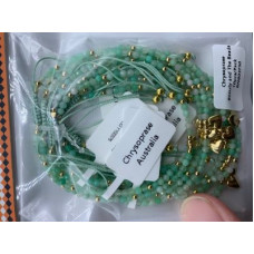 2-2.5 mm Faceted stone beads with Gold Color Round and Heart Charms - Drawstring bracelet - 10 pcs pack - Chrysoprase