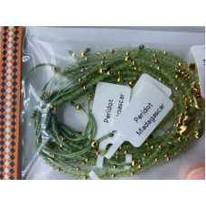 2-2.5 mm Faceted stone beads with Gold Color Round and Heart Charms - Drawstring bracelet - 10 pcs pack - Peridot