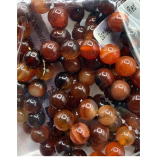 3 - 4 mm Gemstone Round Bead Bracelet - Banded Agate Black-Red - 10 pcs Pack 3 - 4 mm Gemstone Round Bead Bracelet - Banded Agate Black-Red - 10 pcs Pack