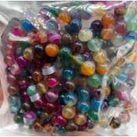 8 mm Gemstone Round Bead Bracelet - 10 pcs pack - Banded Agate (N) 8 mm Gemstone Round Bead Bracelet - 10 pcs pack - Banded Agate (N)