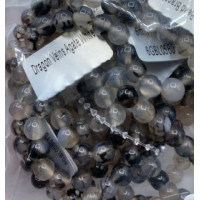 8 mm Gemstone Round Bead Bracelet - 10 pcs pack - Dragon Veins Agate White 8 mm Gemstone Round Bead Bracelet - 10 pcs pack - Dragon Veins Agate White