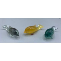 Carvings - Dolphin (about 3 inch) in Rainbow Fluorite Mix Stones 