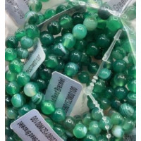 8 mm Gemstone Round Bead Bracelet - 10 pcs pack - Green Agate 8 mm Gemstone Round Bead Bracelet - 10 pcs pack - Green Agate