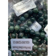 8 mm Gemstone Round Bead Bracelet - 10 pcs pack - Moss Agate