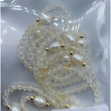 2.5 mm Faceted Stone + 2 mm Copper plated Gold + Shell Pearl - 10 pcs pack - Citrine (Peral and More Ring)