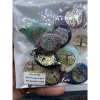GPK - Oval Tree pendant - 10 pcs Assorted Stone pack