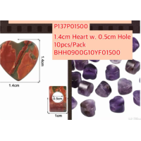 GPK - 1.4 CM Assorted Heart stones with 0.5cm Hole - 10 pcs pack GPK - 1.4 CM Assorted Heart stones with 0.5cm Hole - 10 pcs pack
