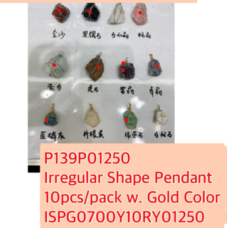 GPK- Irregular Shape Pendant (about 1- 1.5 inch) - Assorted stones - 10 pcs pack