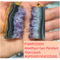 GPK- Amethyst Rectangular Geo Pendant (about 1.5 inches) - 10 pcs pack GPK- Amethyst Rectangular Geo Pendant (about 1.5 inches) - 10 pcs pack