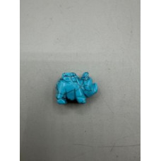 Pig Flying 1 Inch Figurine - Howlite Turquoise