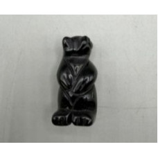 Bear Standing 1.5 Inch Figurine - Black Obsidian