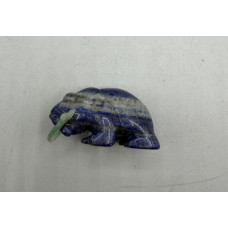 Bear with fish 1.5 Inch Figurine - Lapis