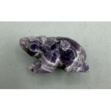 Bear Walking 1.5 Inch Figurine - Amethyst Banded