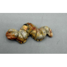 Caterpillar 1.5 Inch Figurine - Crazy Lace Agate