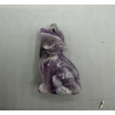 Coyote Howling 1.5 Inch Figurine - Amethyst Banded