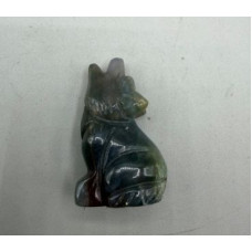 Coyote Howling 1.5 Inch Figurine - Fancy Jasper