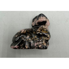 Dog (Dachshund) 1.5 Inch Figurine - Rhodonite