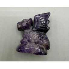Dragon on Base 1.5 Inch Figurine - Amethyst Banded